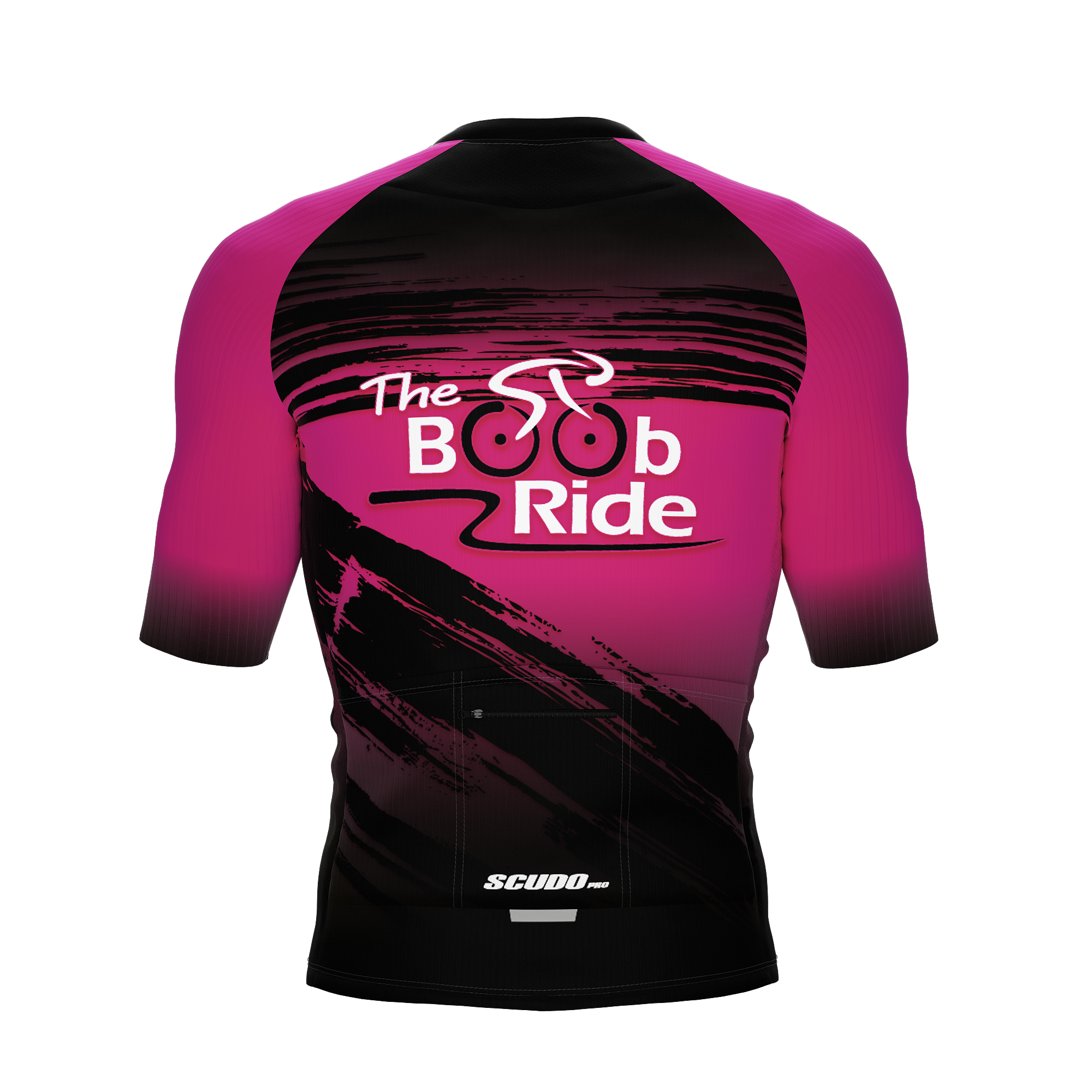 Back view of the 2025 Boob Ride jersey