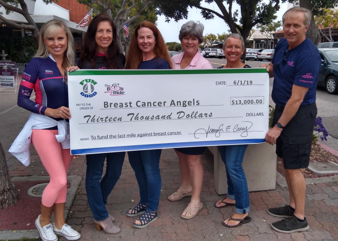 People holding an oversized check