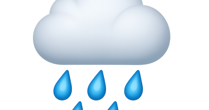 Cloud with rain drops falling out of it